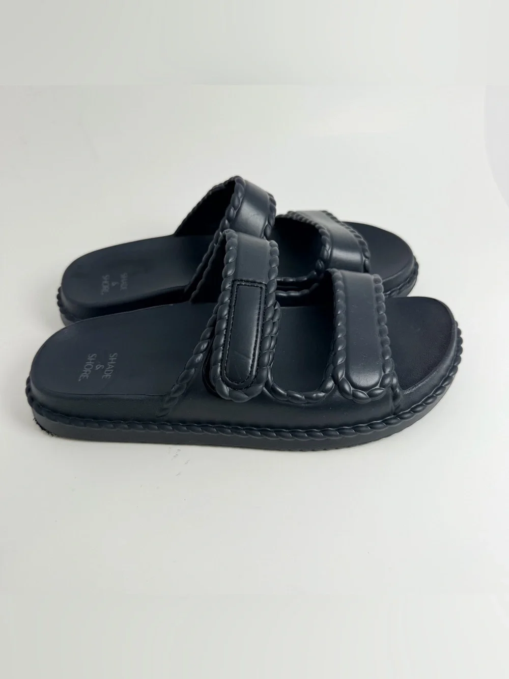Shade & Shore Navy Double-Strap Kids Slide Sandals